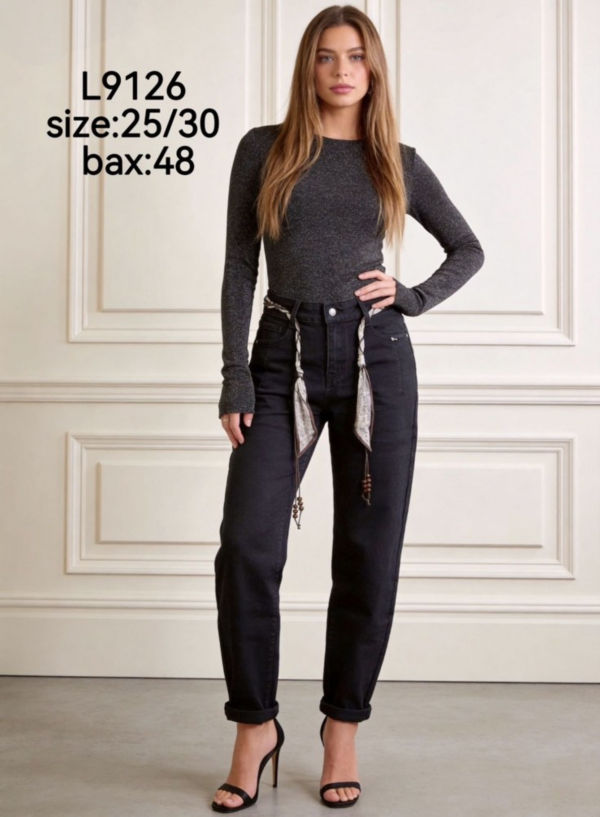 Spodnie damskie jeansy Roz 25-30, 1 Kolor Paczka 12 szt